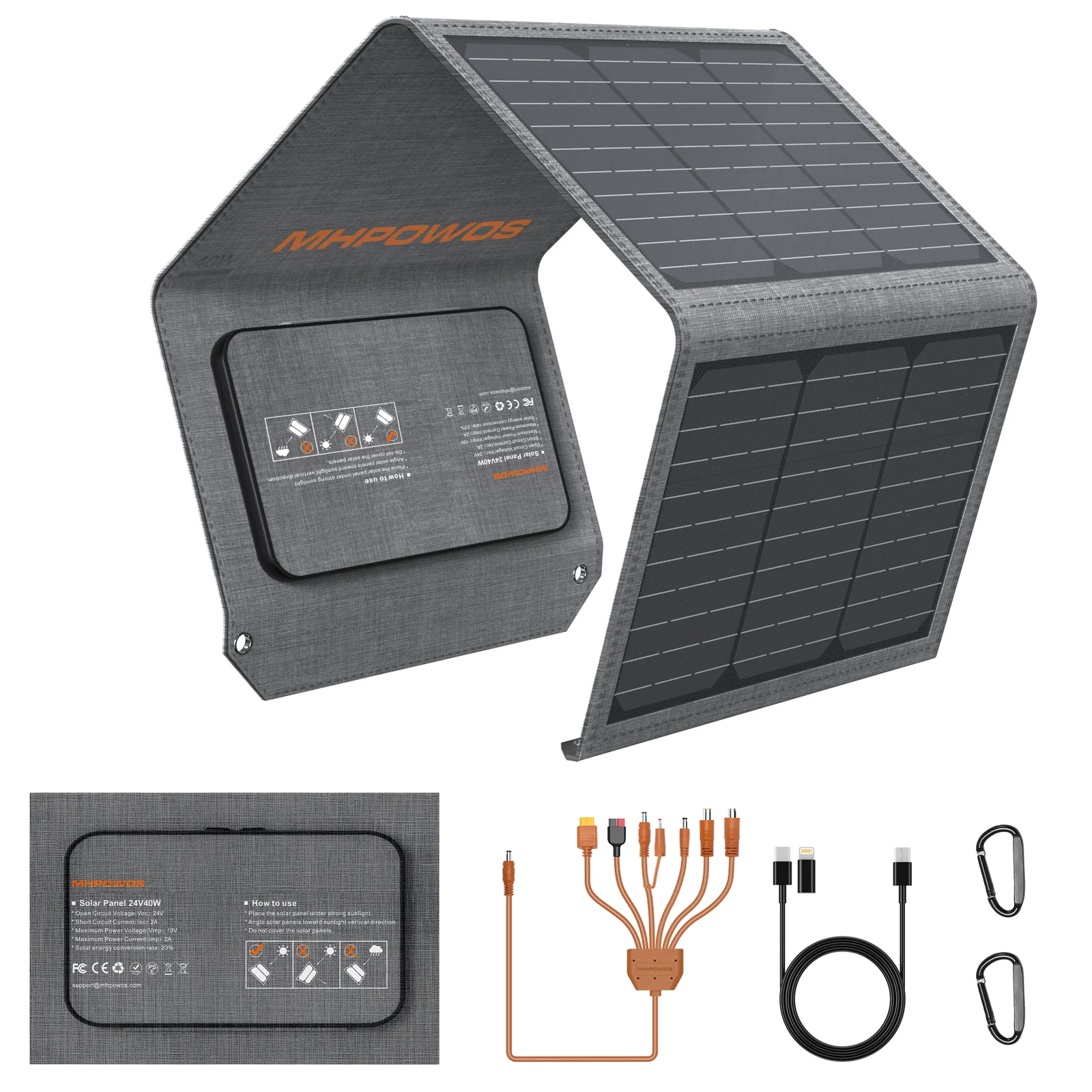 40w Портативная солнечная панель 40W — изображение 1